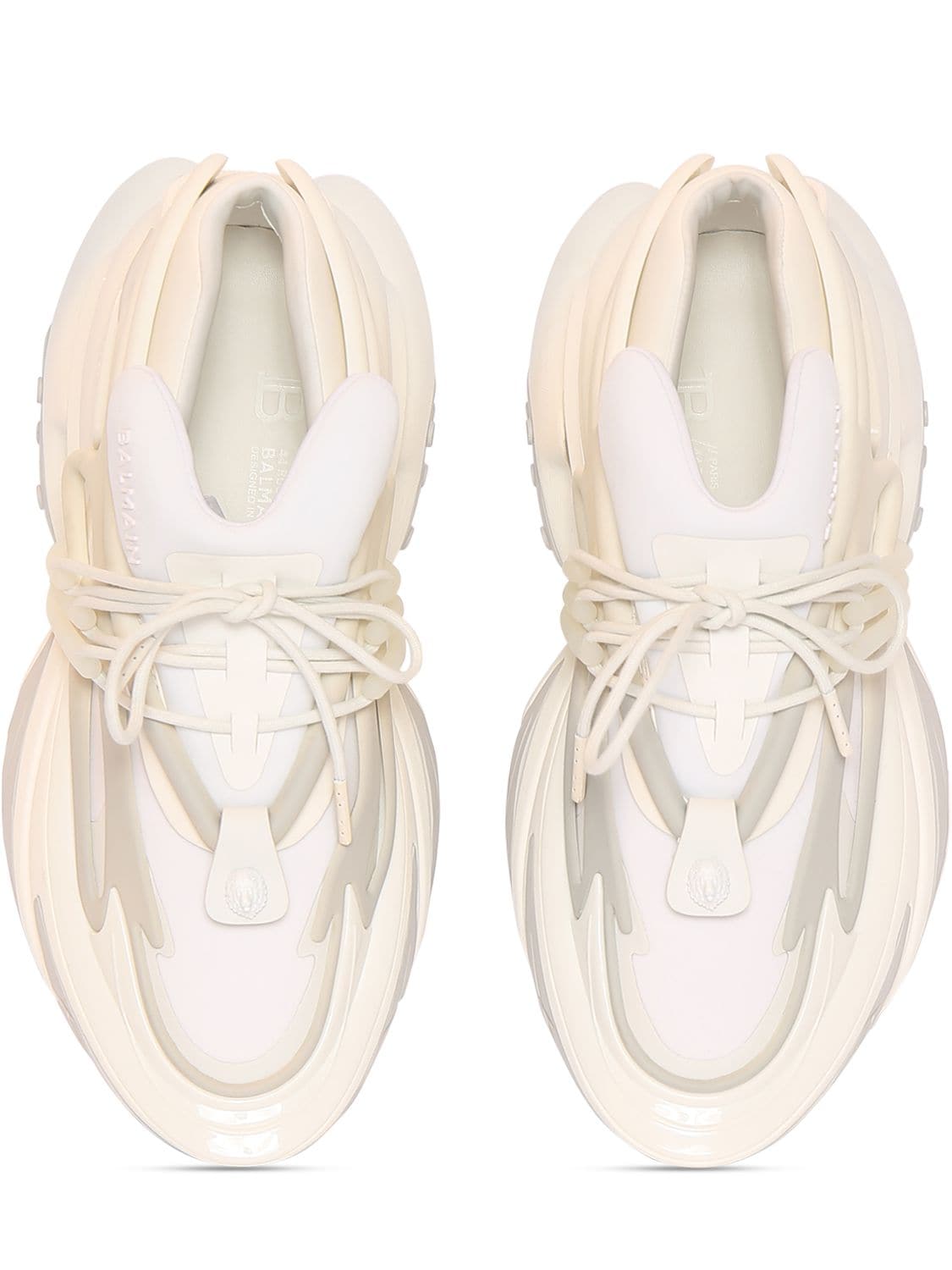 Shop Balmain Unicorn Neoprene & Leather Sneakers In White