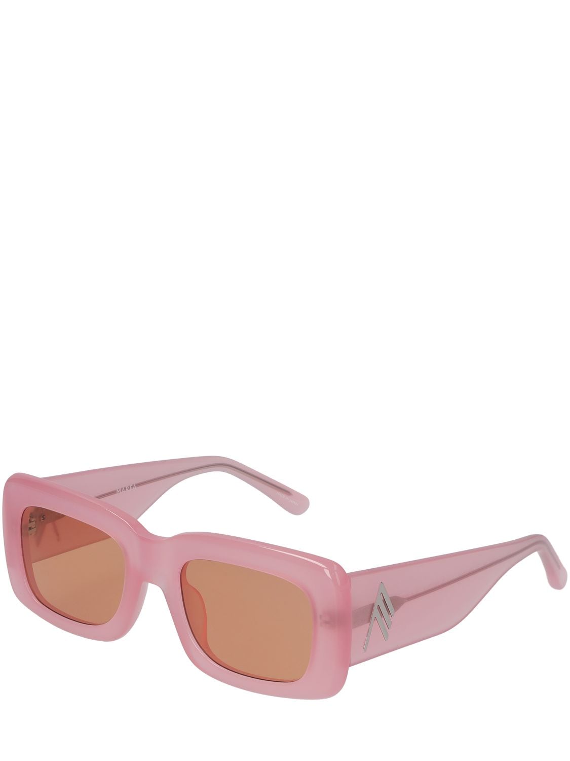 Shop Attico Marfa Squared Acetate Sunglasses In Pink