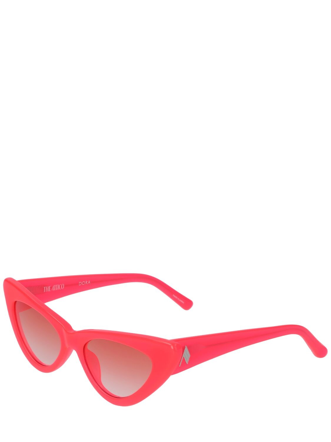 Shop Attico Dora Cat-eye Acetate Sunglasses In Neon Pink