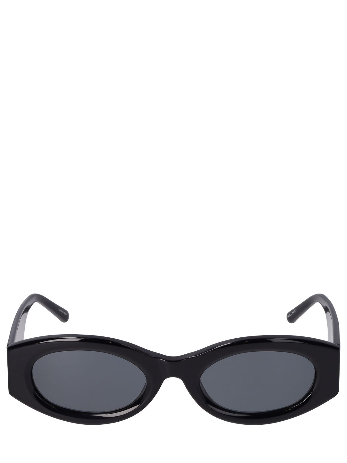 Shop Attico Berta Oval Acetate Sunglasses In Black,grey