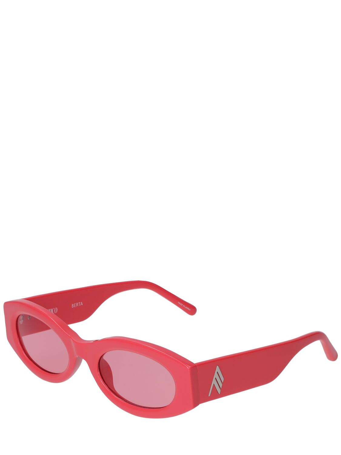 Shop Attico Berta Oval Acetate Sunglasses In Coral
