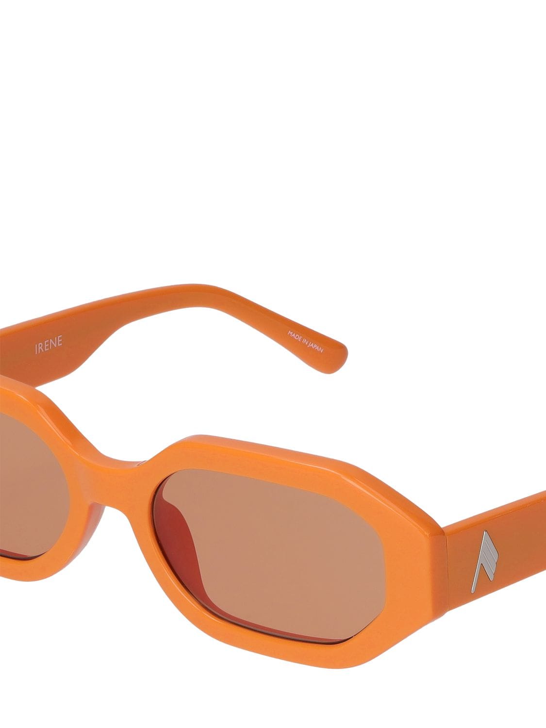 Shop Attico Irene Squared Acetate Sunglasses In Orange