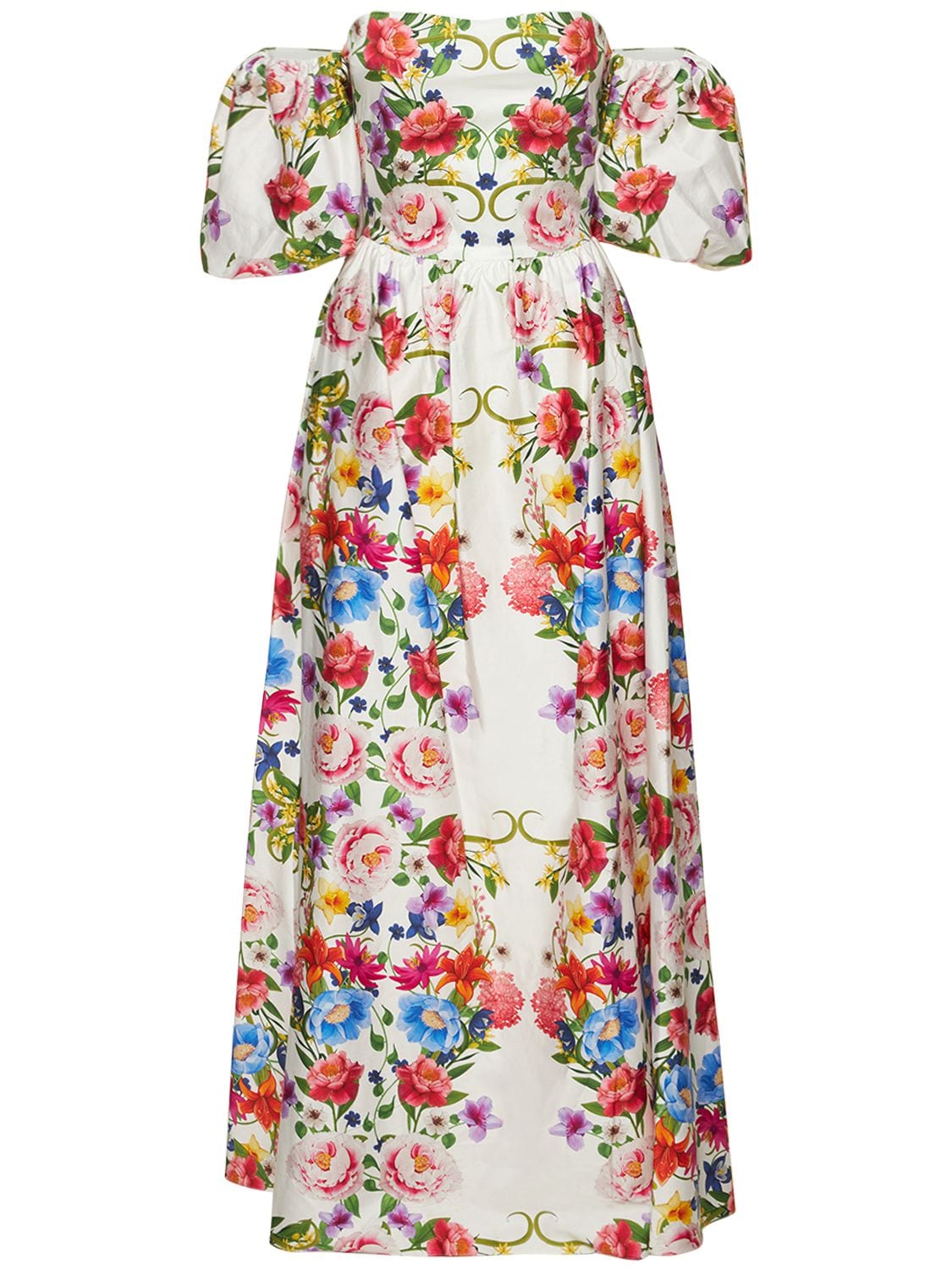Borgo De Nor Juliet Floral Off-the-shoulder Cotton Maxi Dress In Multicolor