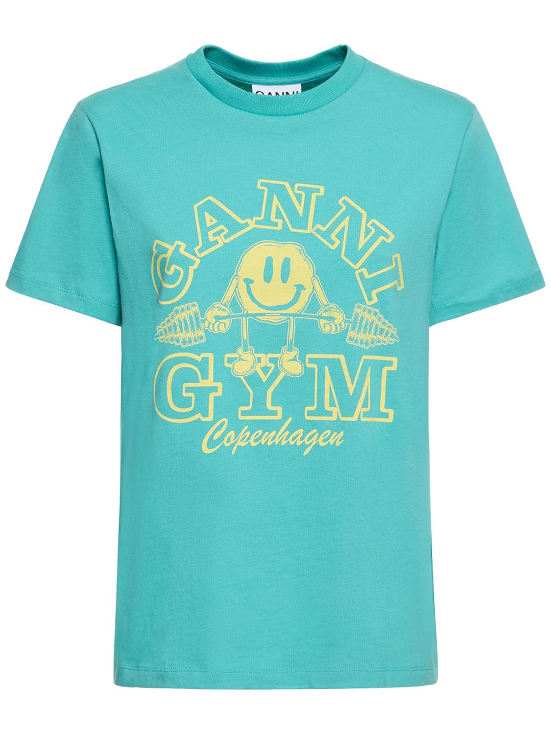 Ganni Short Sleeve Basic Jersey Gym Relaxed T-shirt In Blue | ModeSens