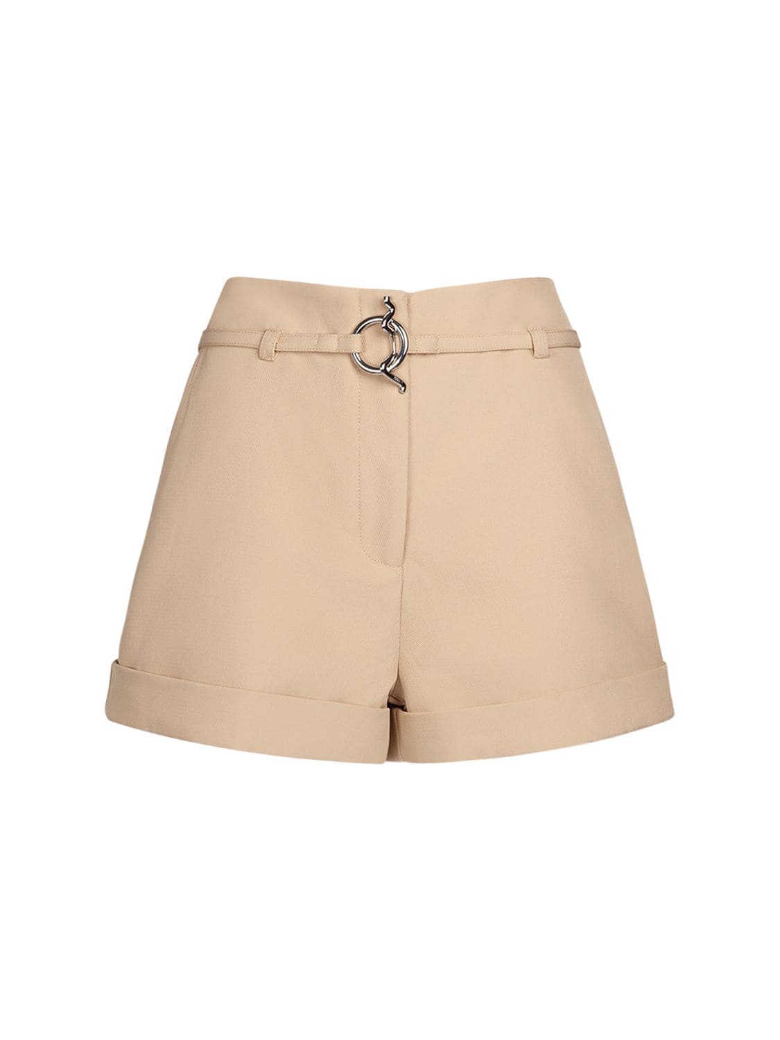 GANNI HEAVY TWILL BELTED SHORTS