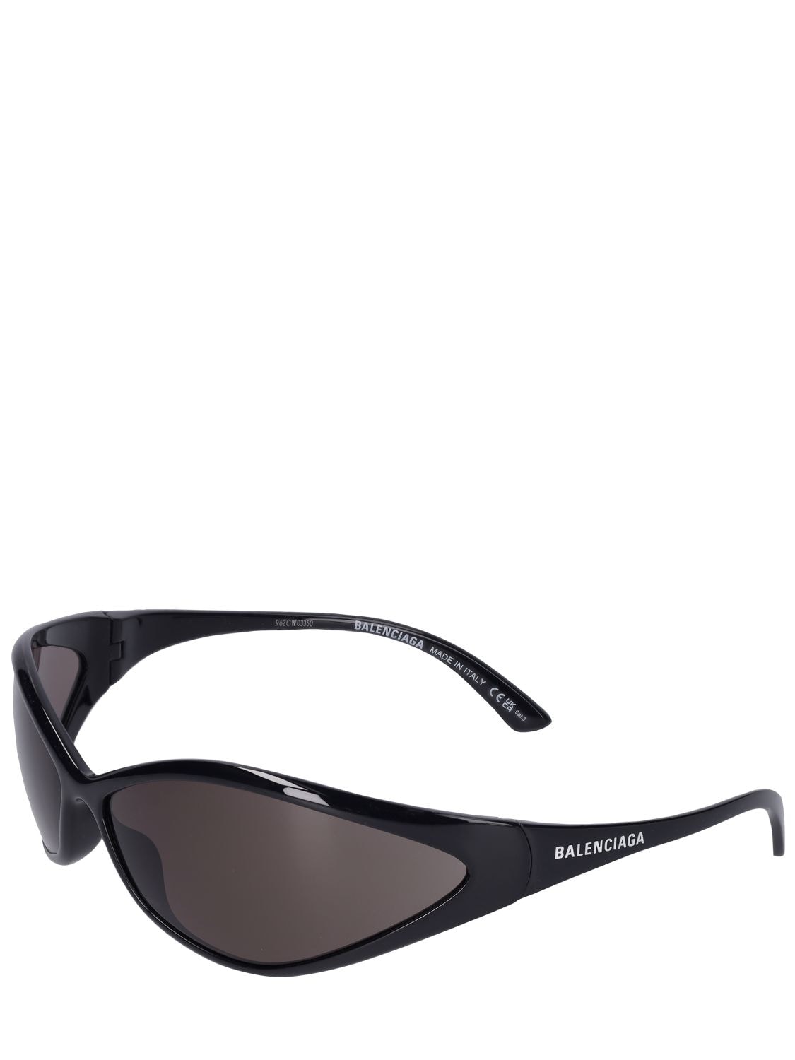 Shop Balenciaga 0285s 90s Oval Acetate Sunglasses In Black