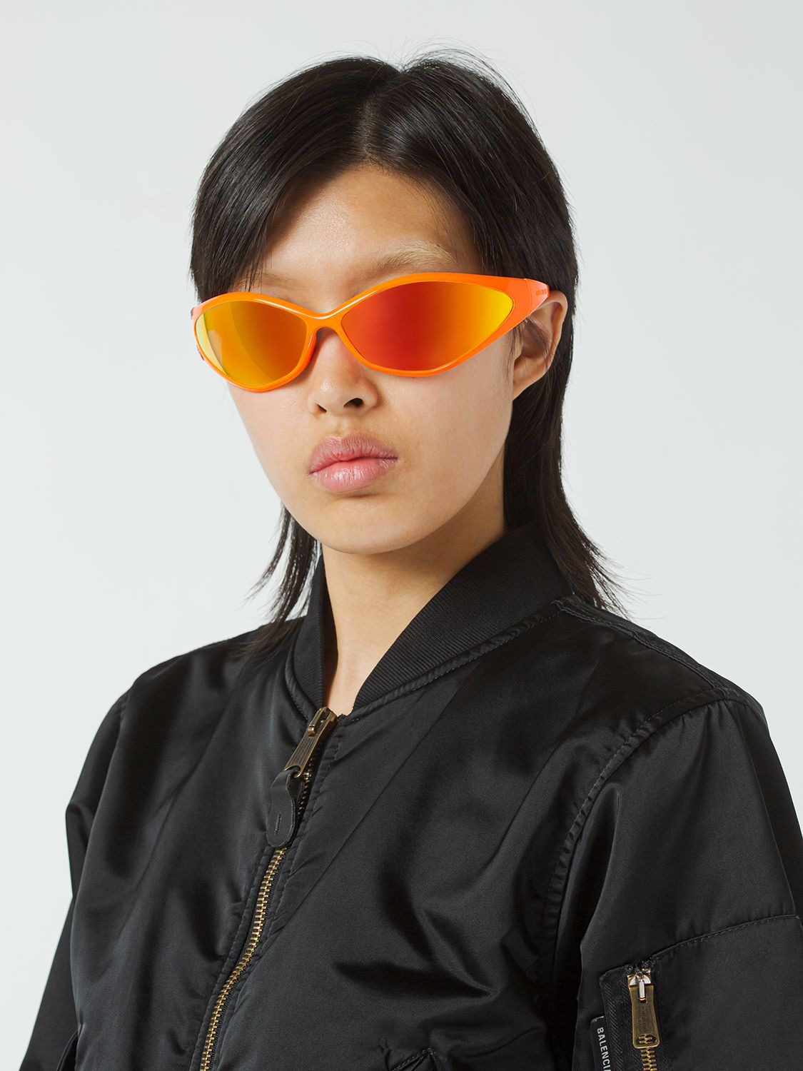 Shop Balenciaga 0285s 90s Oval Acetate Sunglasses In Fluo Orang