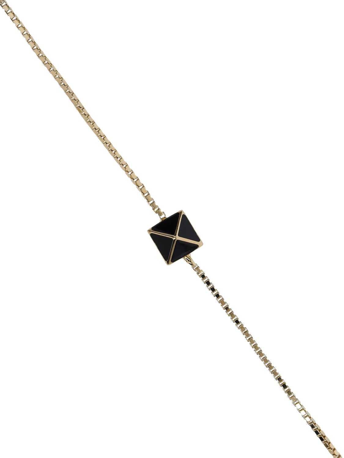 Shop Valentino V Logo Signature Enamel Long Necklace In Gold,black
