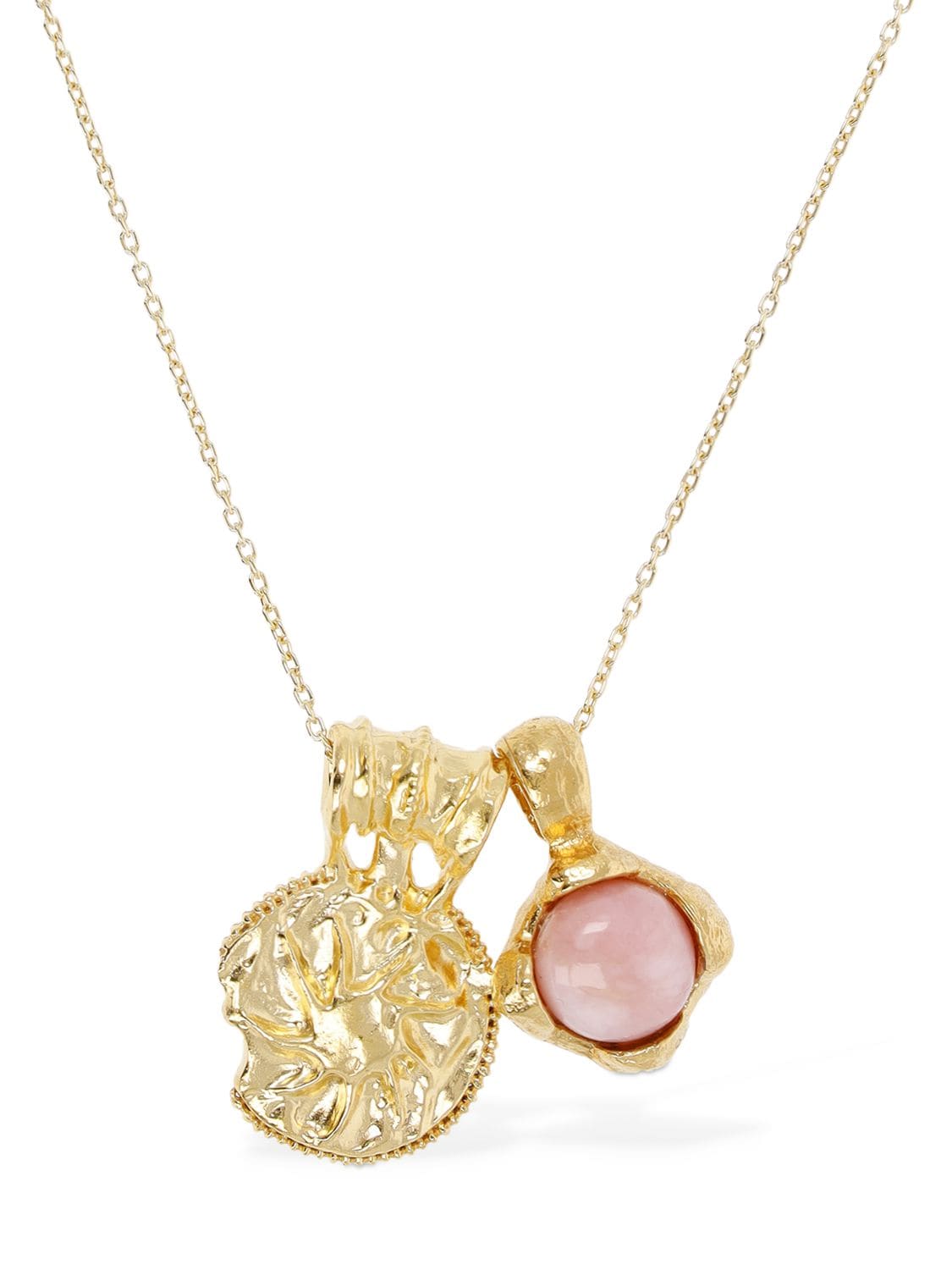 Alighieri The Heart Of The Sun Opal Necklace In Gold,pink
