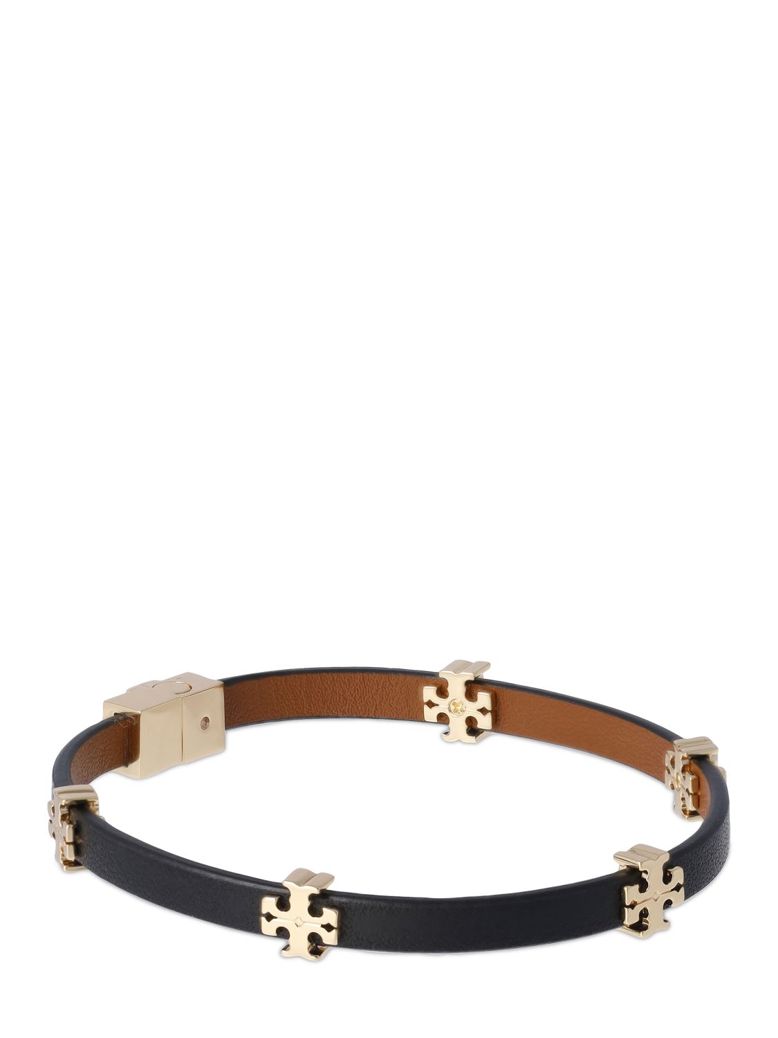 Tory Burch Eleanor Leather Bracelet In Black ModeSens