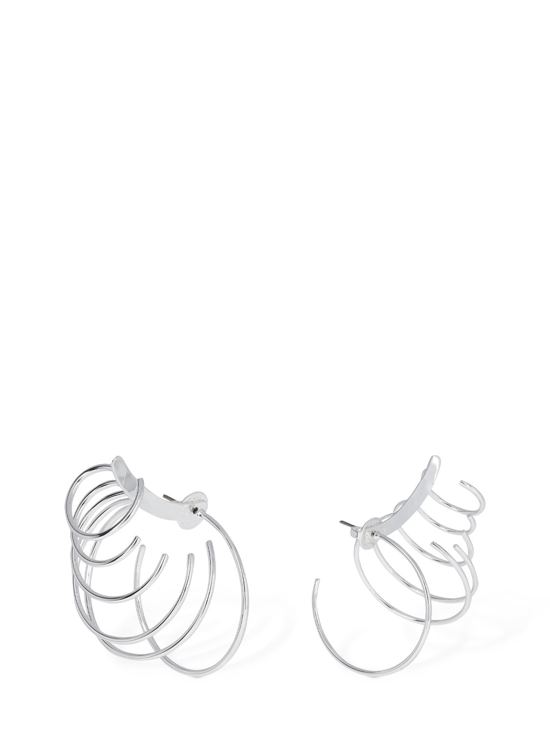 Shop Tory Burch Multi-hoop Ear Jacket Earrings In Silver