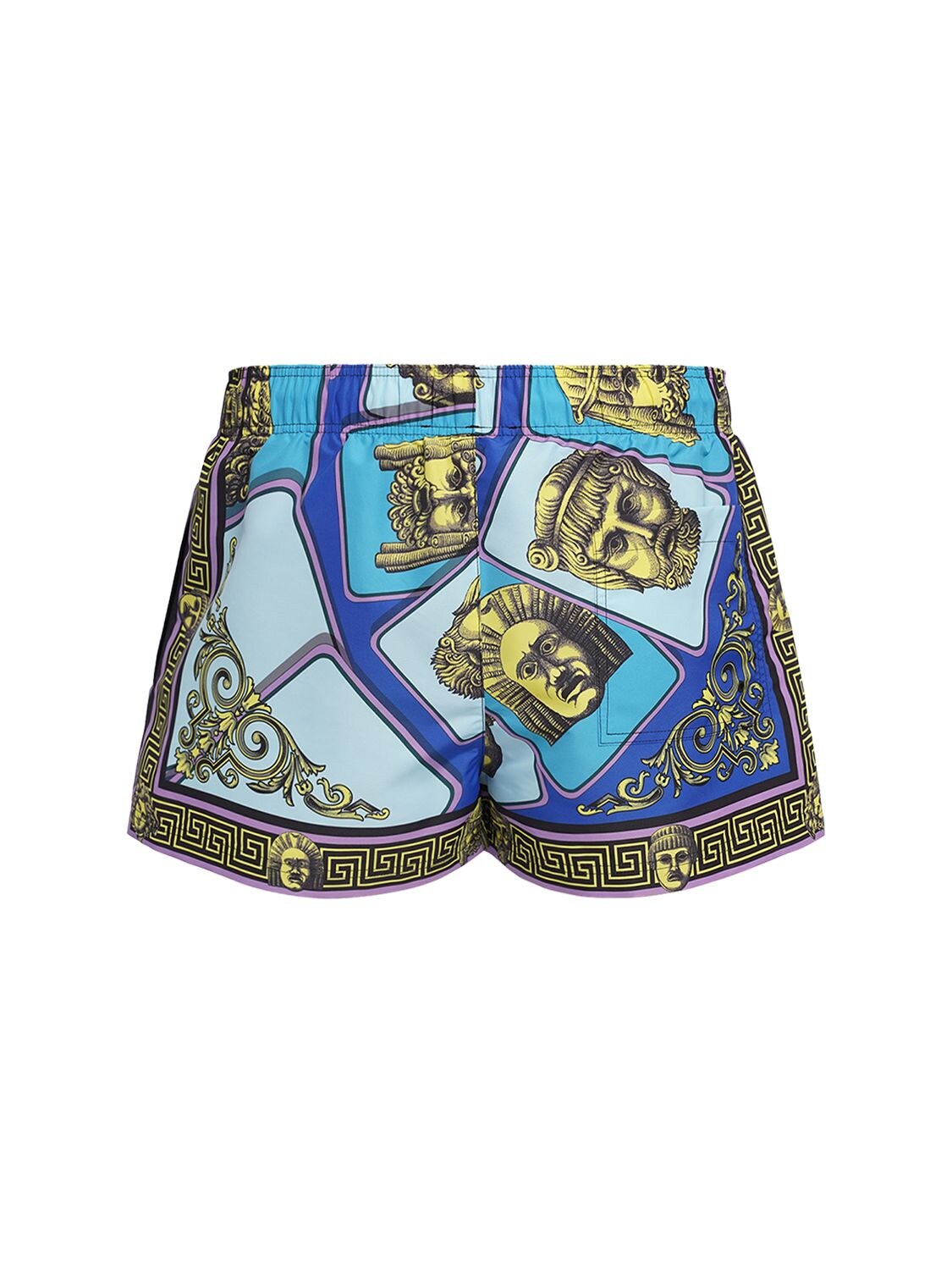 Versace Masks Print Nylon Swim Shorts In Multicolor | ModeSens