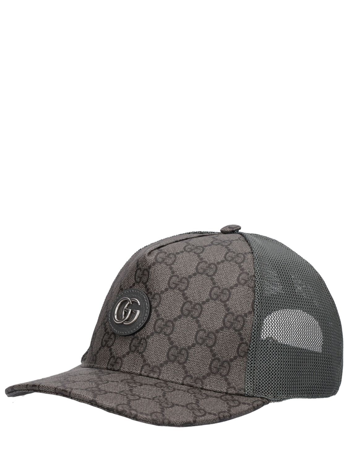 Shop Gucci Gg Cotton Blend Baseball Cap In Grey,black
