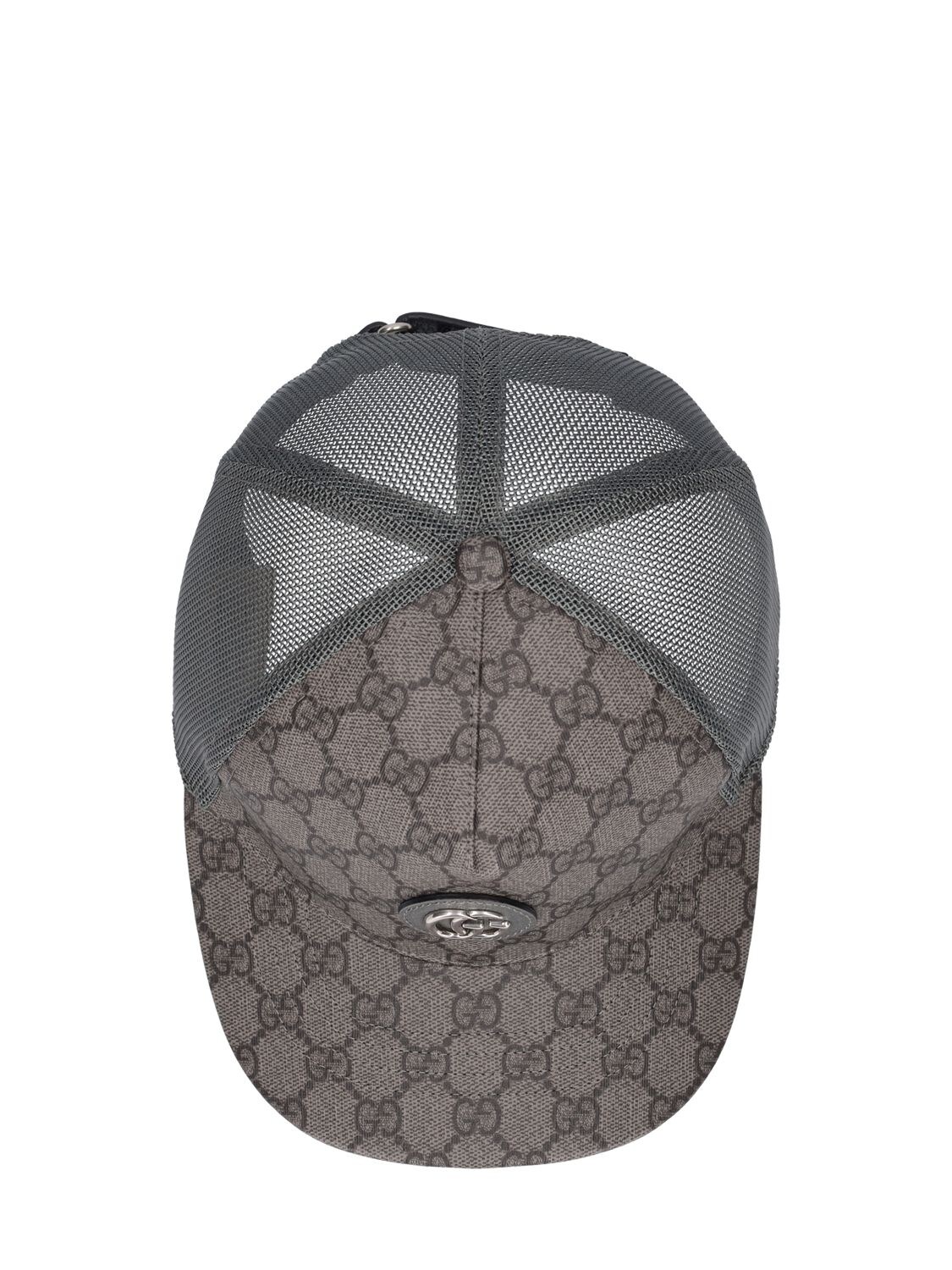 Shop Gucci Gg Cotton Blend Baseball Cap In Grey,black