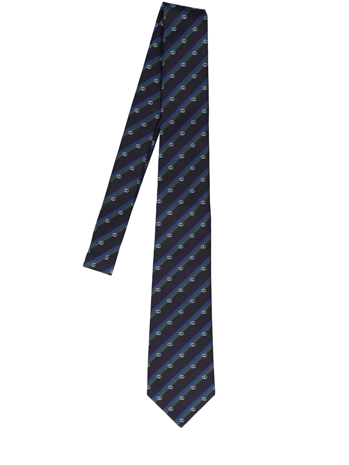 7cm Gg Striped Silk Tie