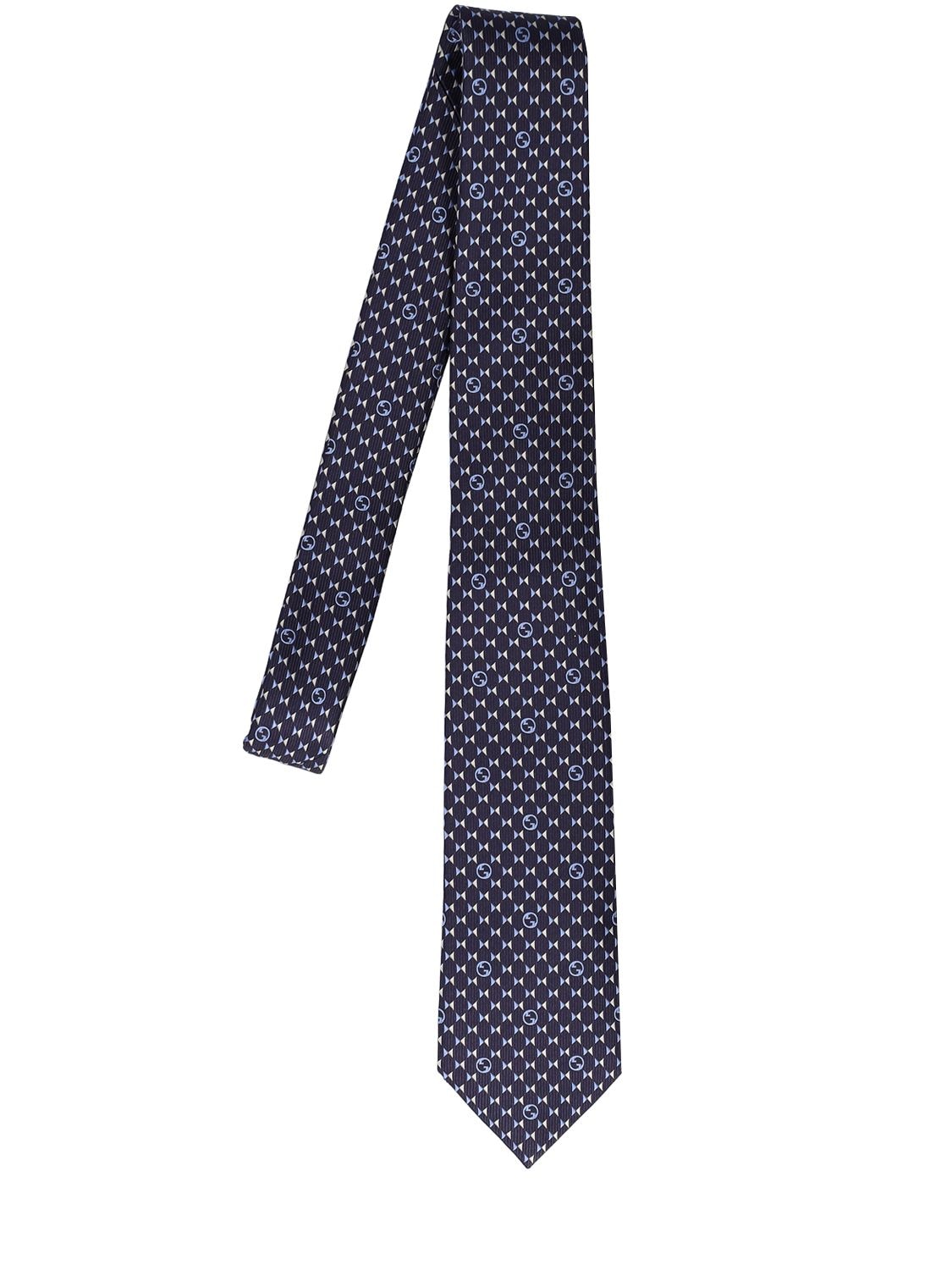 Image of 7cm Printed Silk Tie