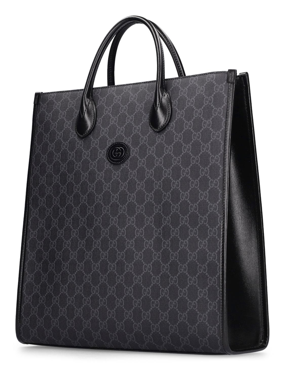Shop Gucci Retro Gg Canvas Tote Bag In Black