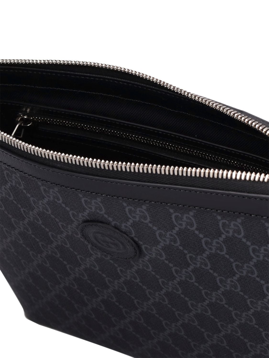 Shop Gucci Retro Gg Printed Messenger Bag In Black