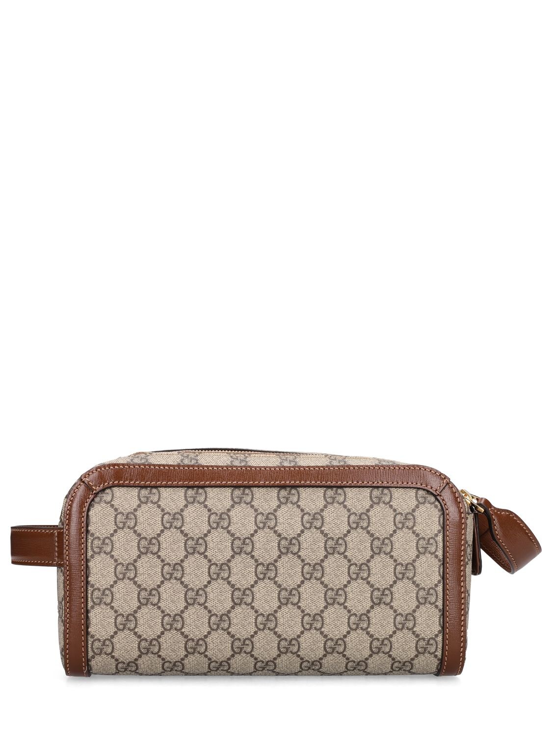 Gucci Brown Ophidia Gg Supreme Makeup Bag In Neutrals