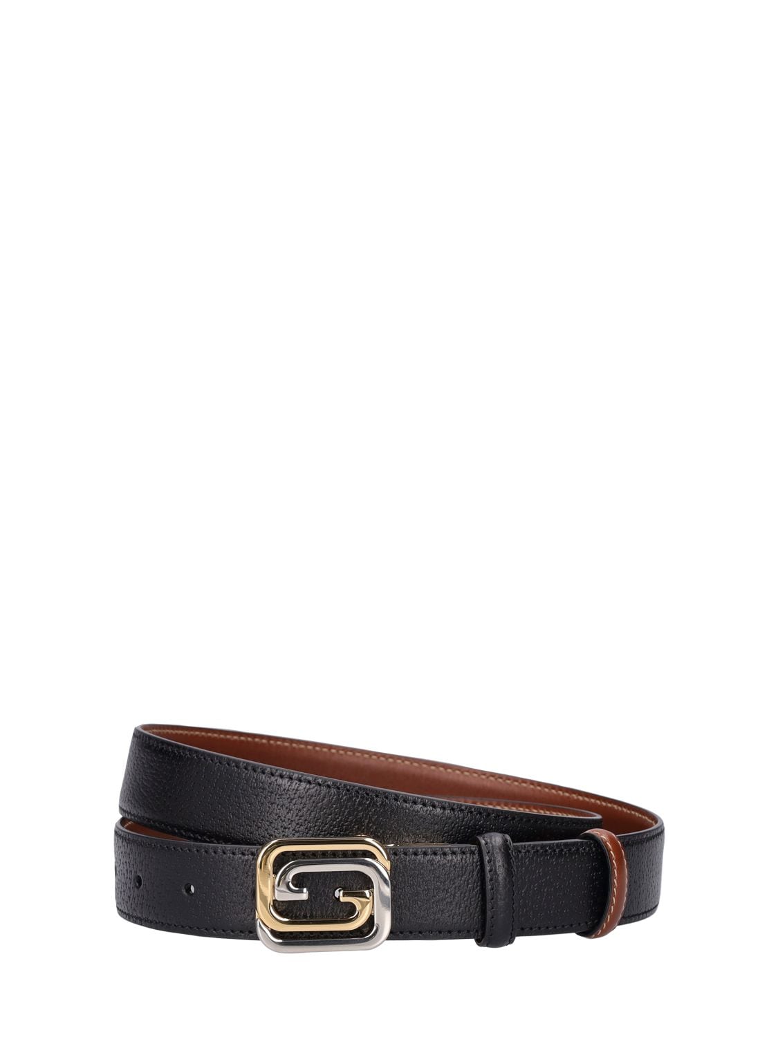 Gucci 3cm Reversible Squared Interlocking Belt In Black,ebony