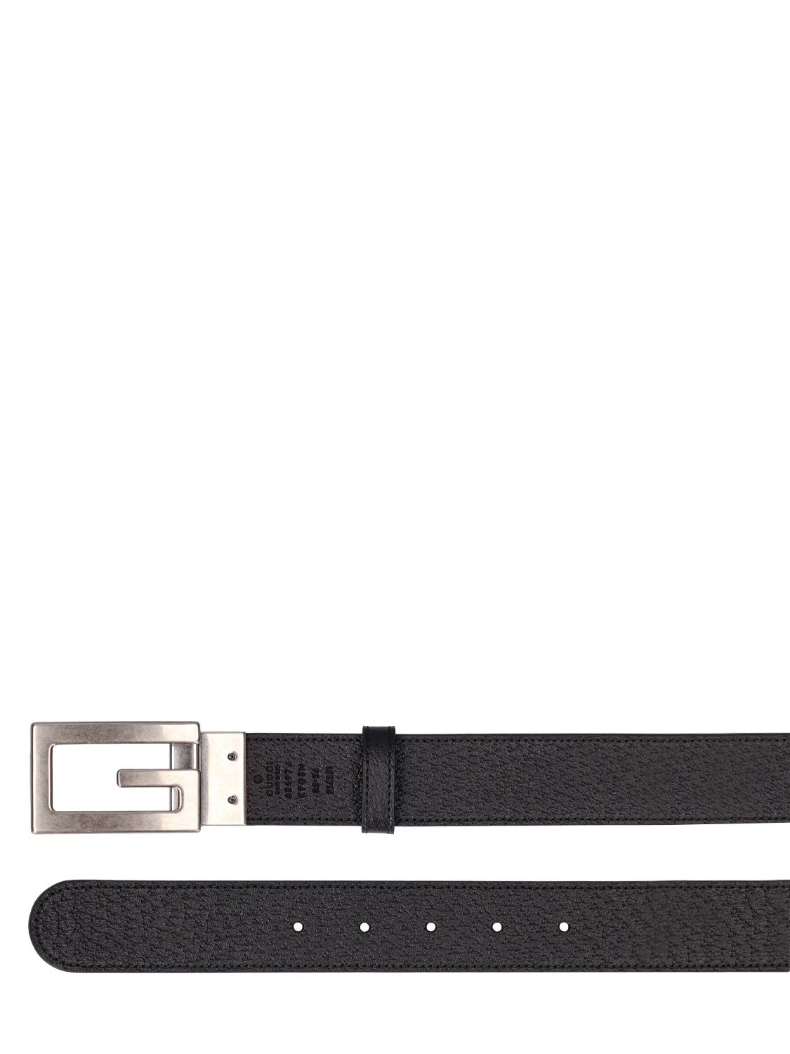Shop Gucci 3.5cm Reversible G Cube Belt In Black
