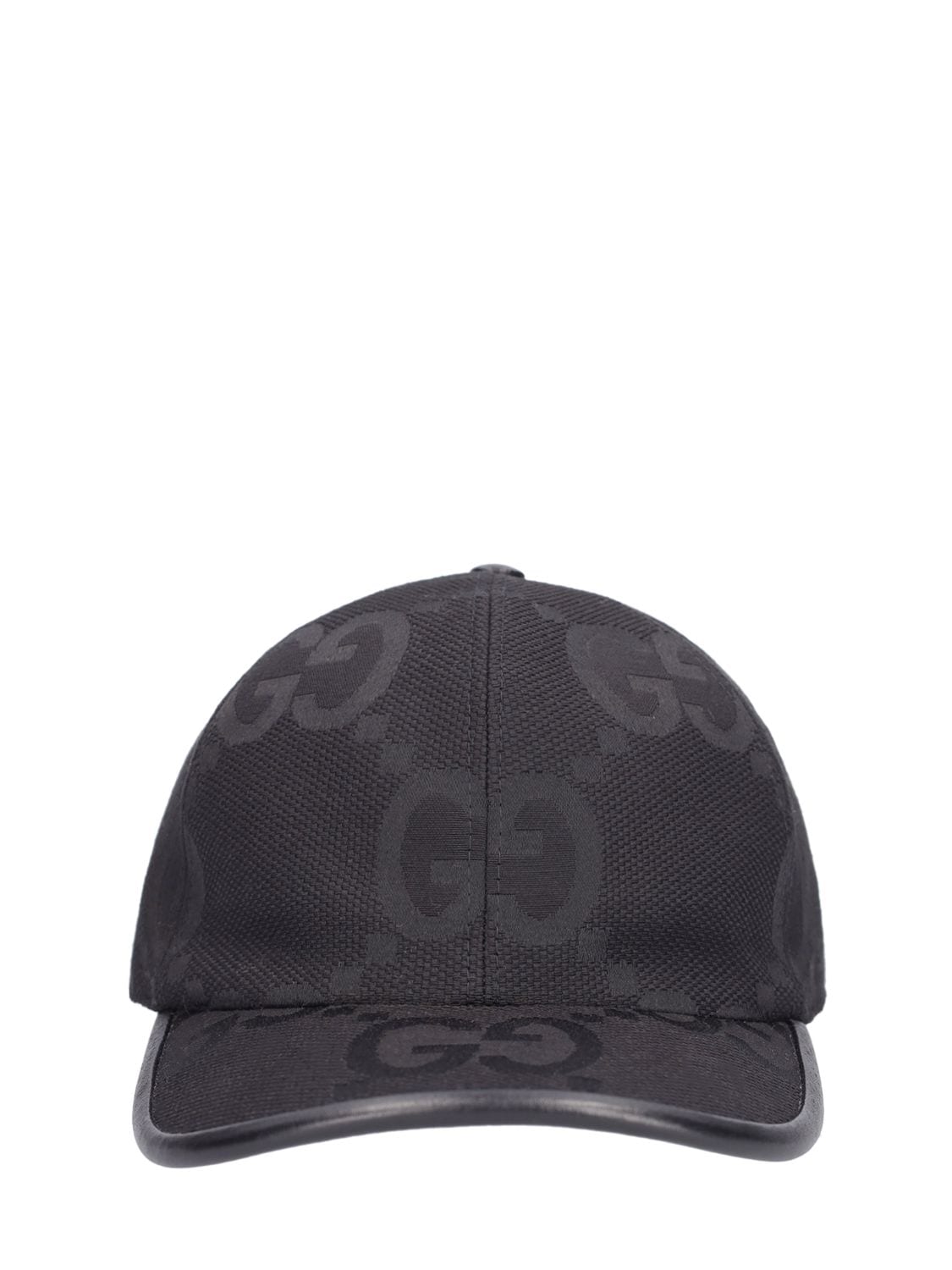 Gucci Men, GG Maxi baseball cap, Black, Patterned, M, Hats, Leather