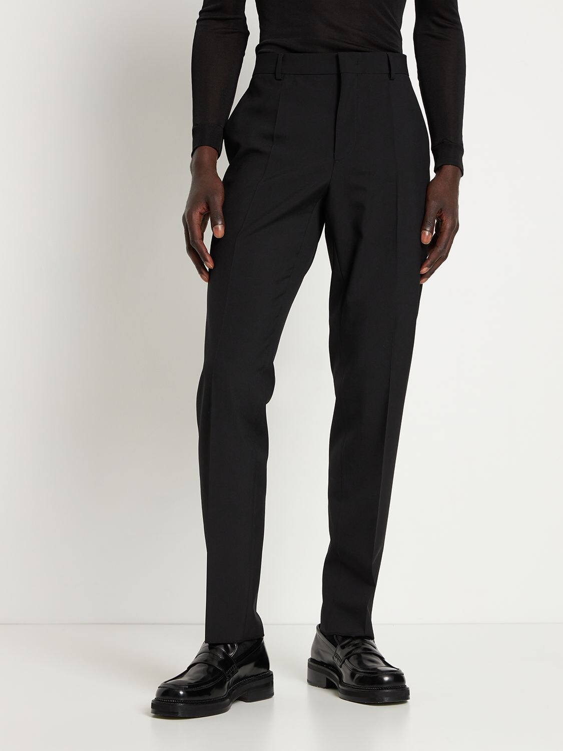 Shop Valentino Slim Tailored Pants In Black