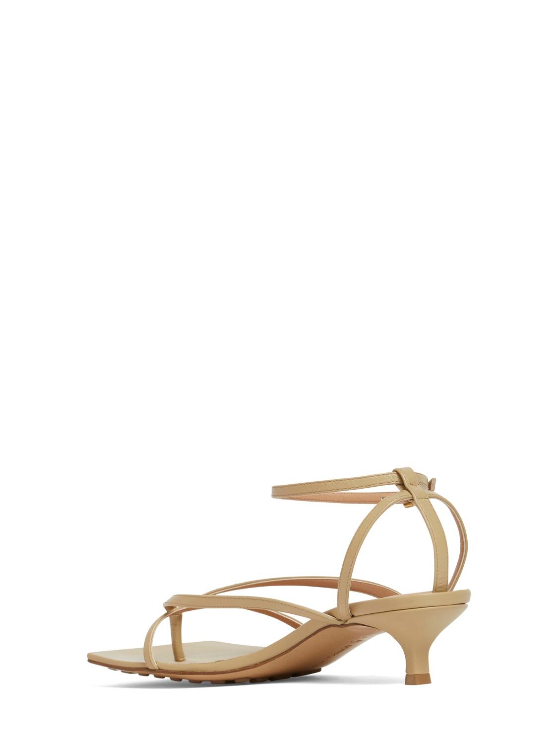 Shop Bottega Veneta 45mm Stretch Leather Sandals In Cane Sugar