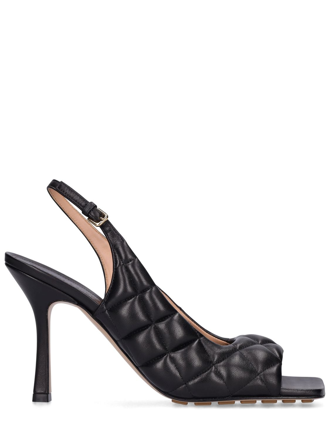 Bottega Veneta 90mm Padded Leather Sandals In Black