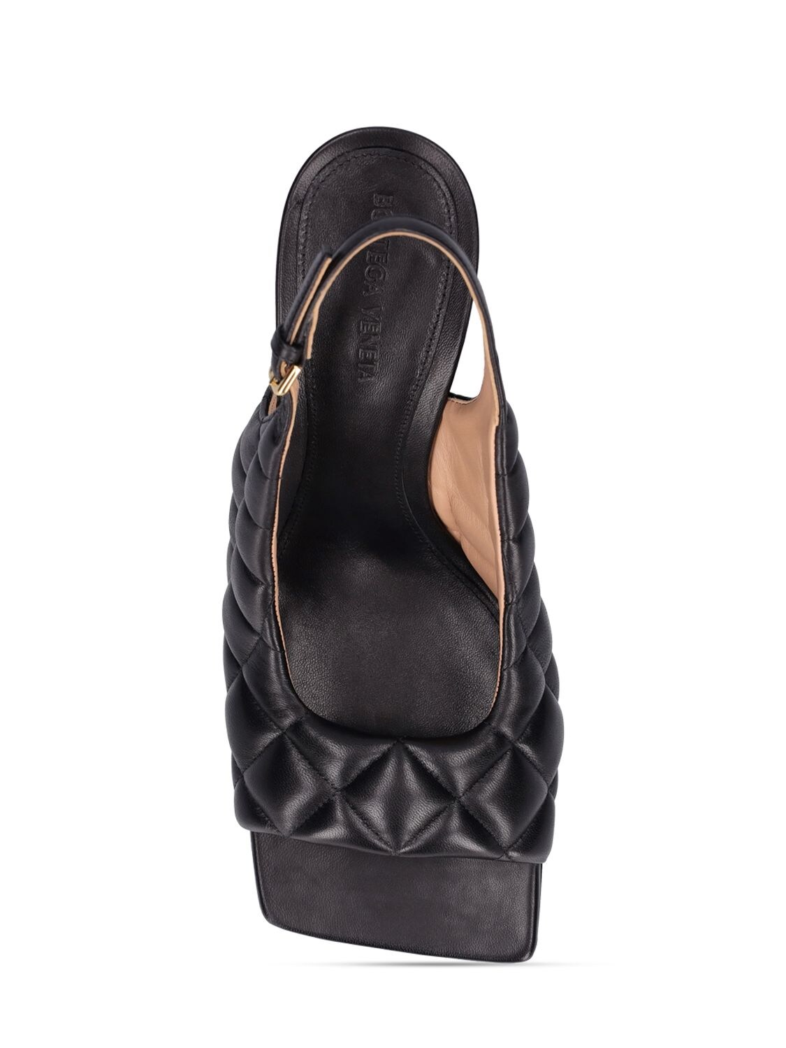 Shop Bottega Veneta 90mm Padded Leather Sandals In Black