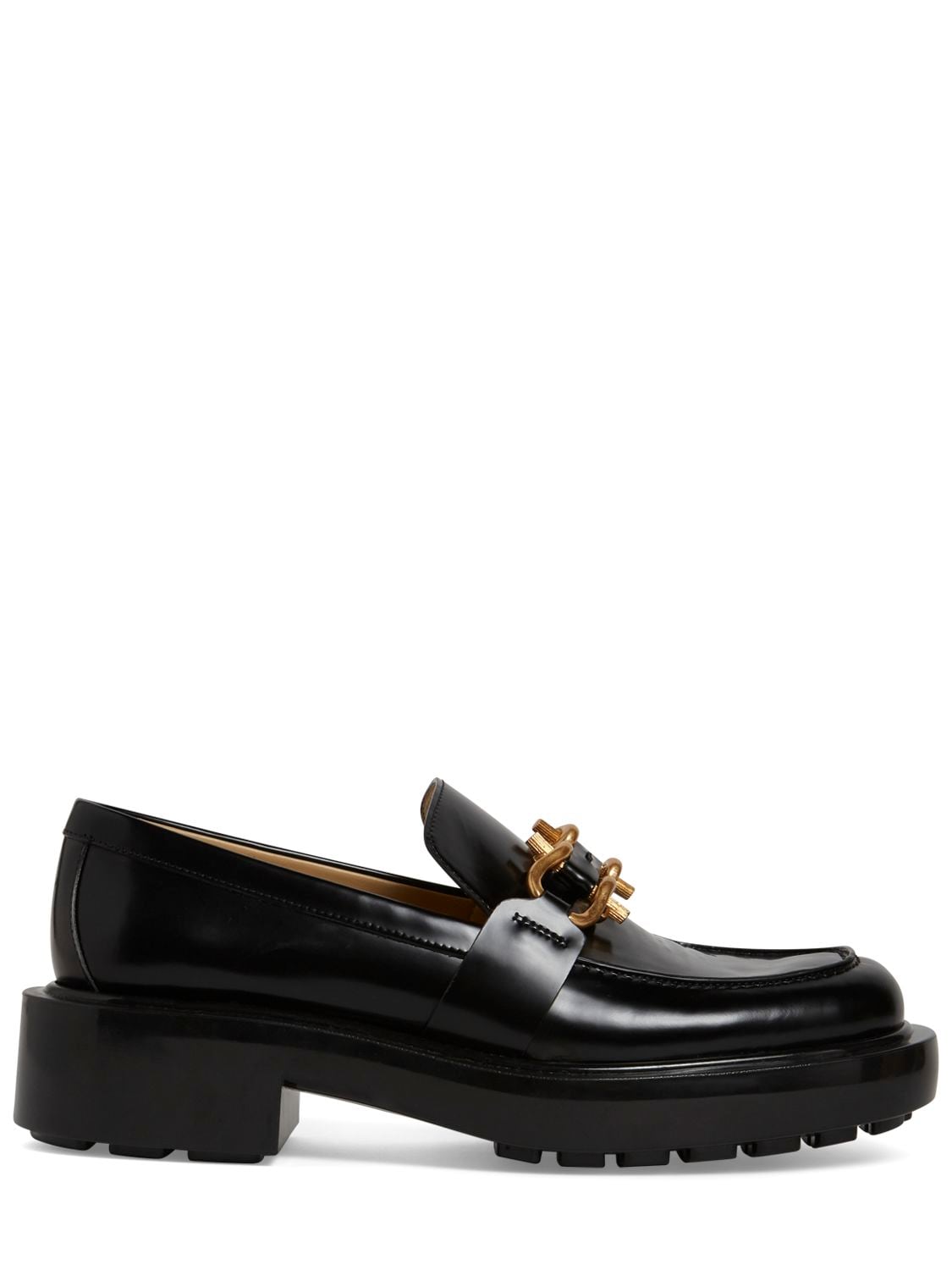Shop Bottega Veneta 20mm Monsieur Leather Loafers In Black