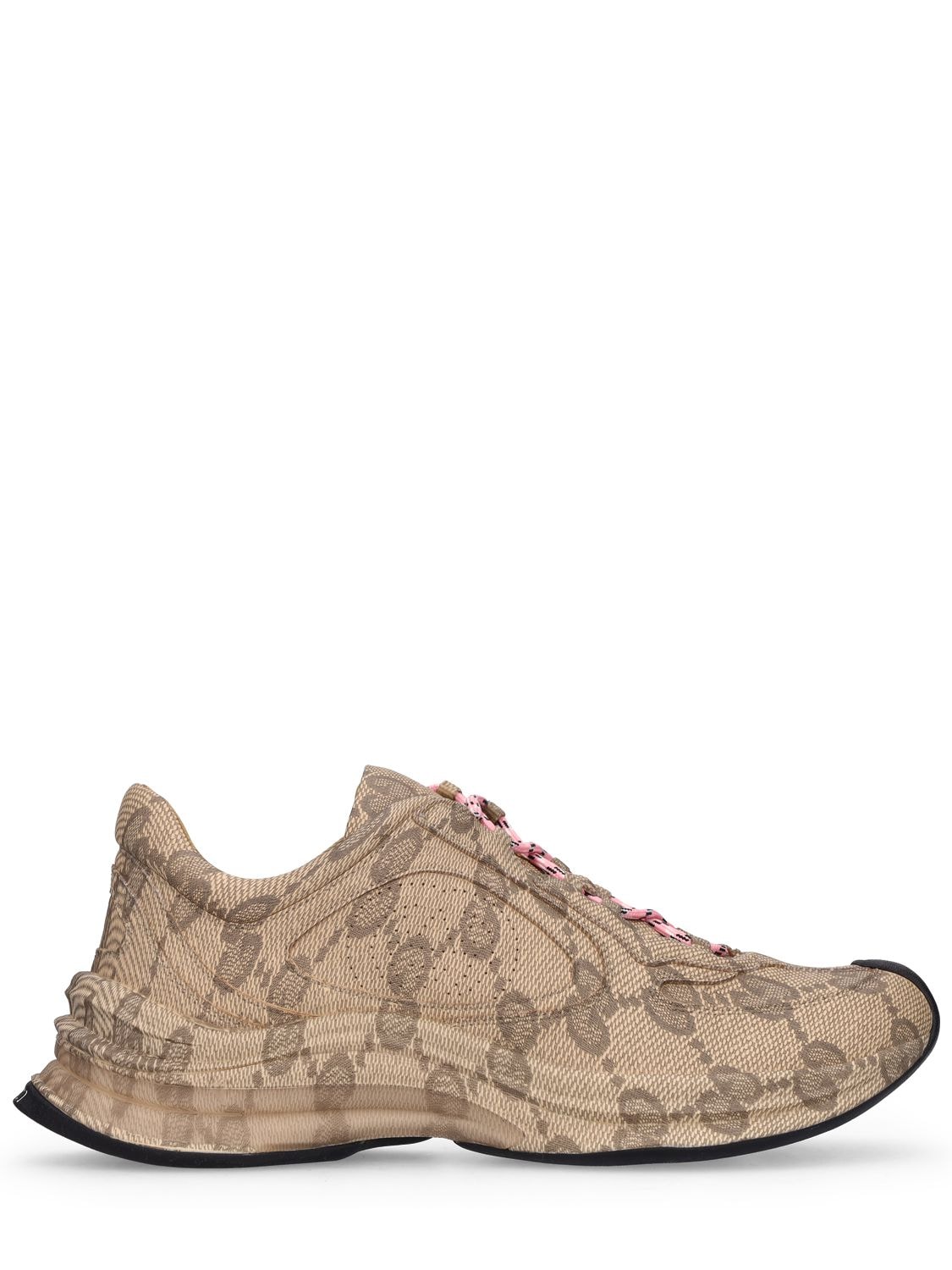 Shop Gucci 50mm  Run Leather Sneakers In Beige