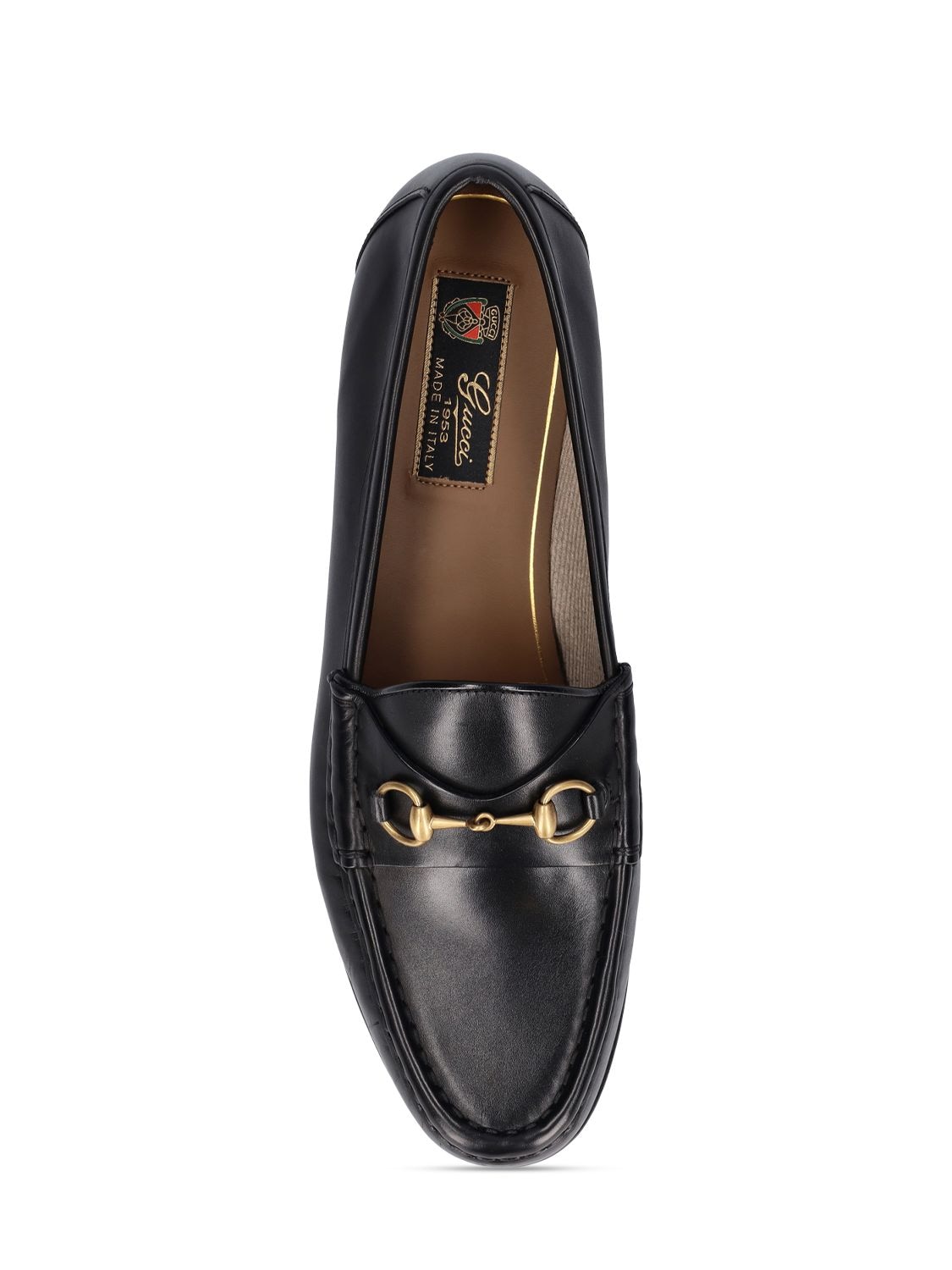 Shop Gucci 20mm Horsebit 1953 Leather Loafers In Black