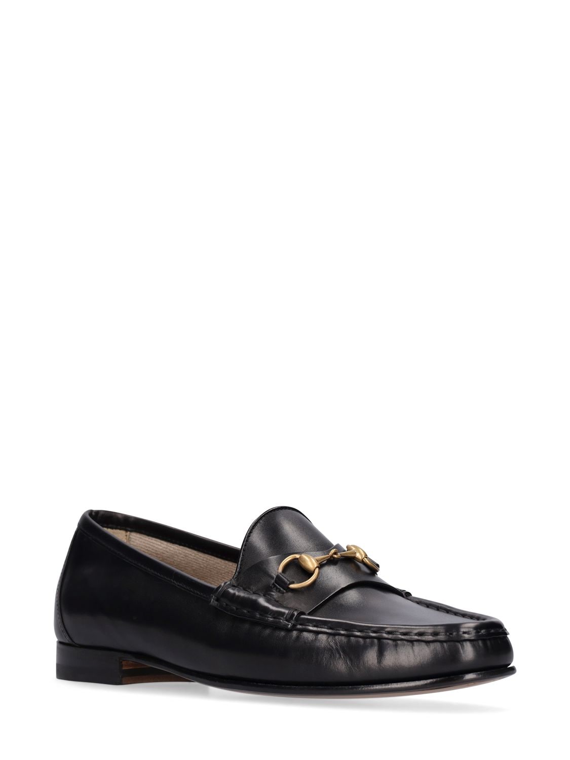 Shop Gucci 20mm Horsebit 1953 Leather Loafers In Black