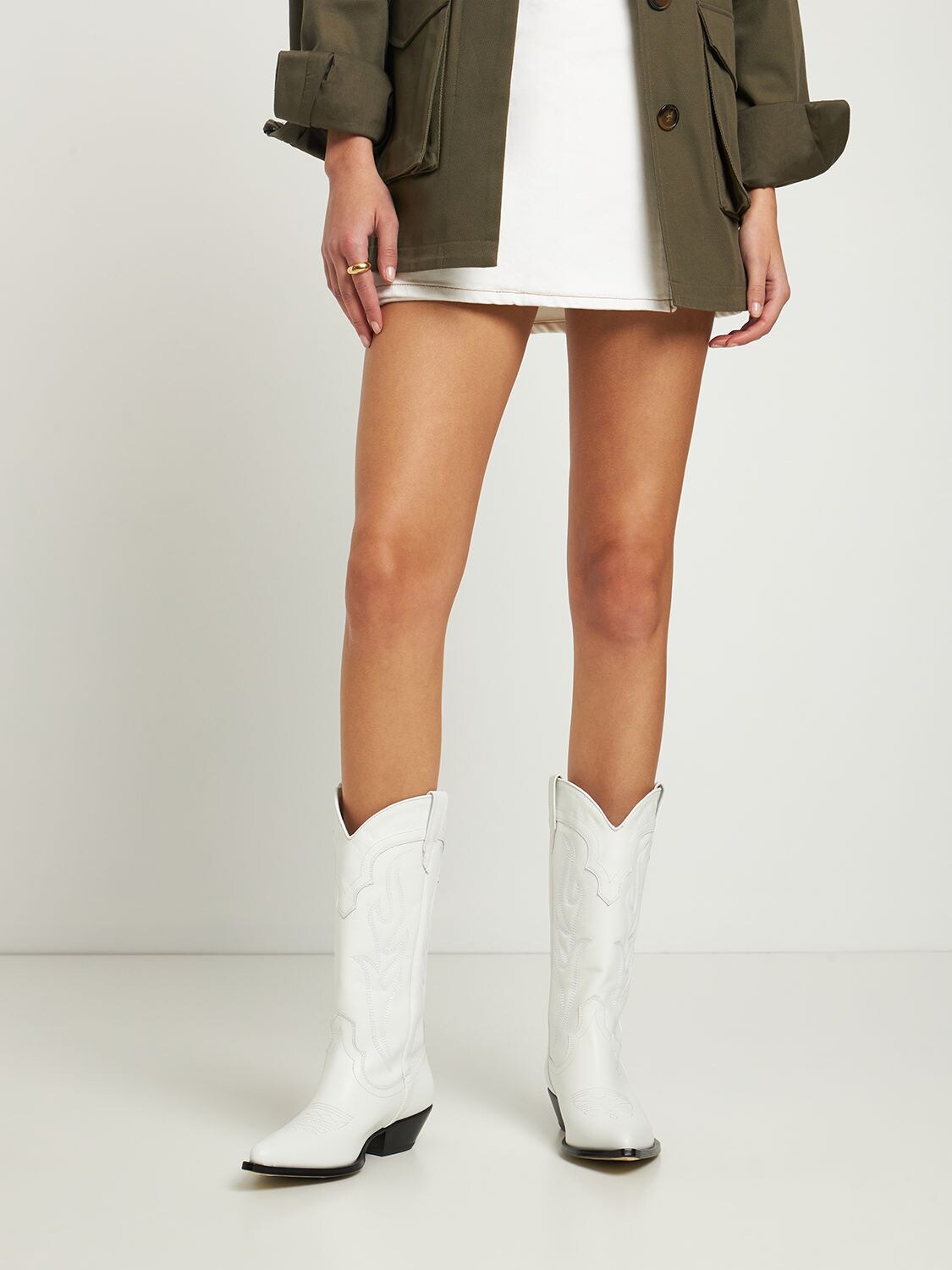 Shop Sonora 35mm Santa Fe Leather Tall Boots In White