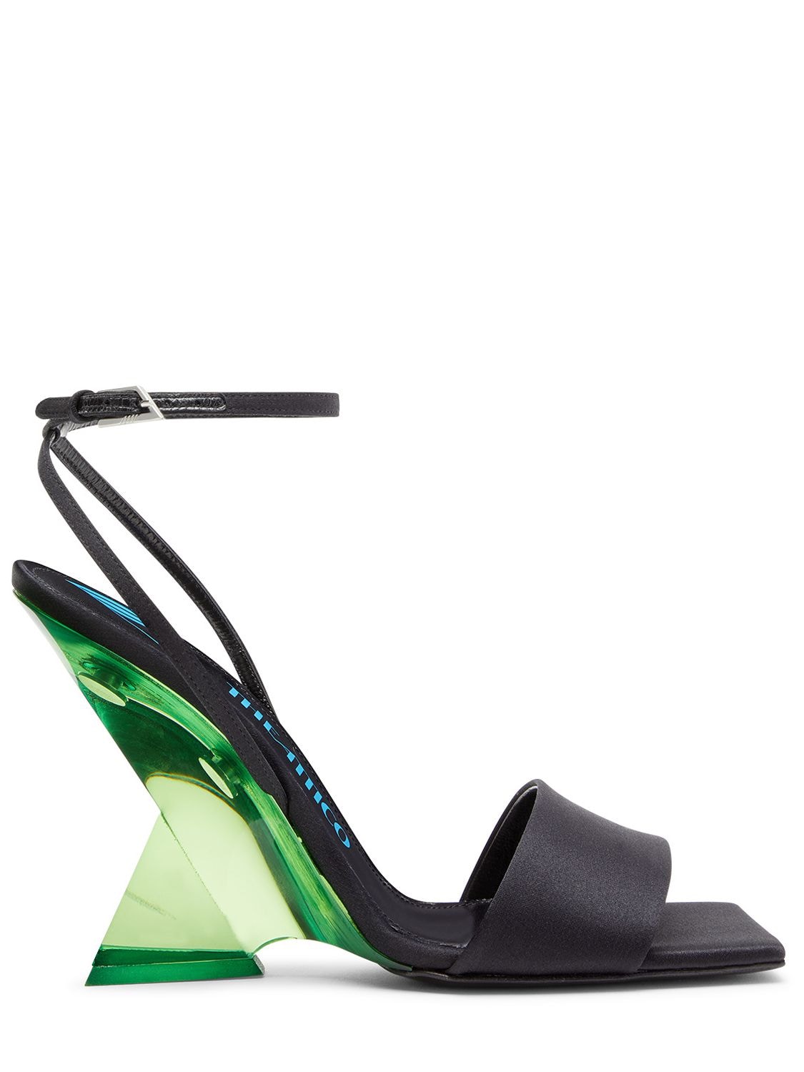 Attico 105mm Cheope Poly Wedges Sandals In Black,green