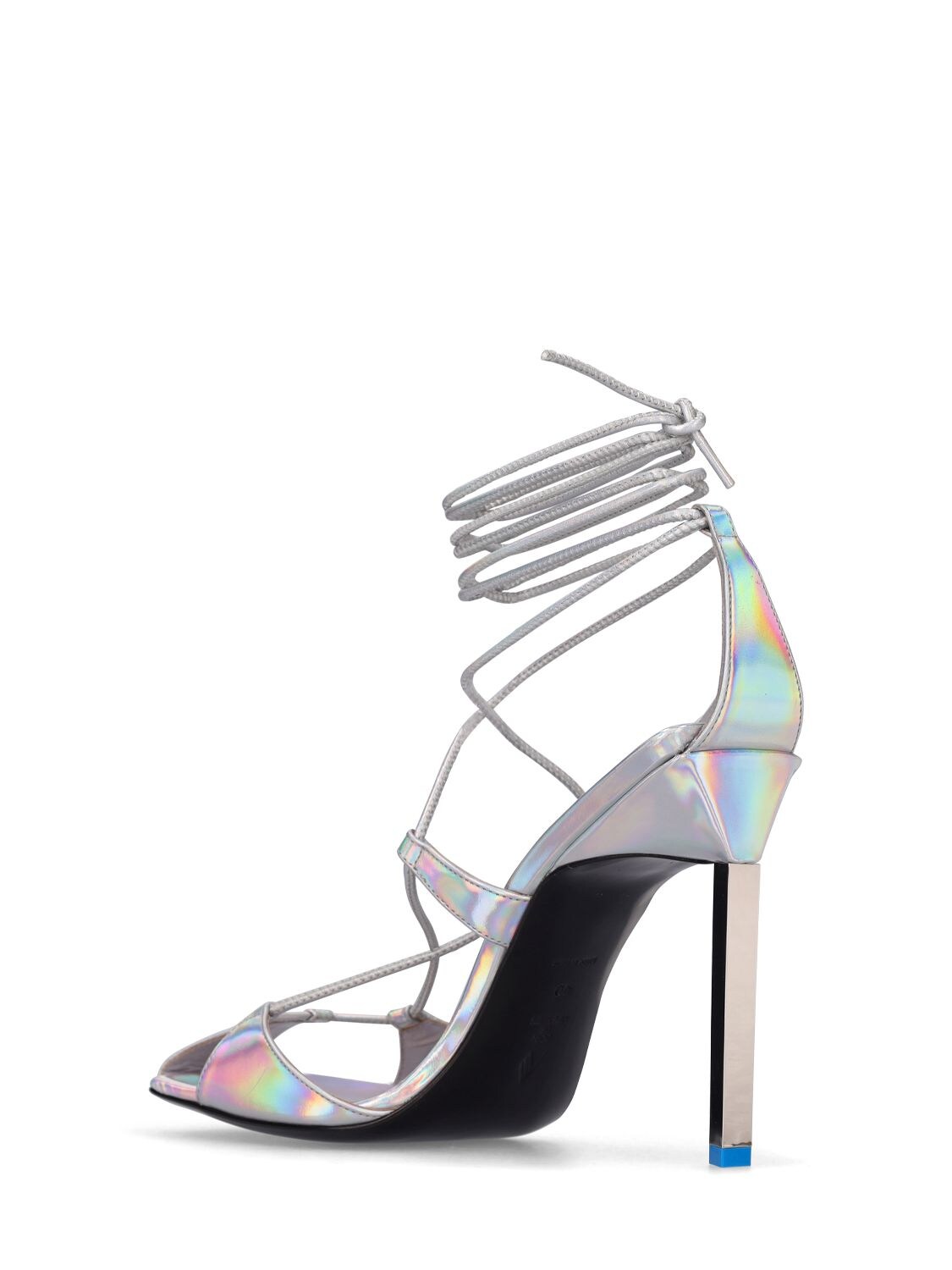 Shop Attico 105mm Adele Laminated Leather Pumps In Silver