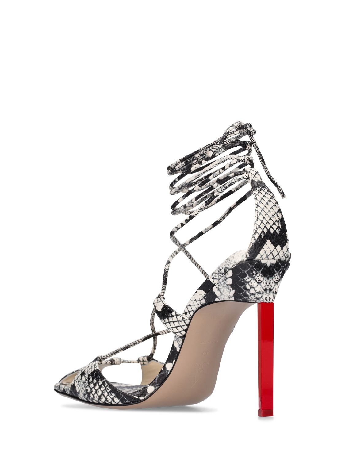 Shop Attico 105mm Adele Python Print Leather Pumps In White,red