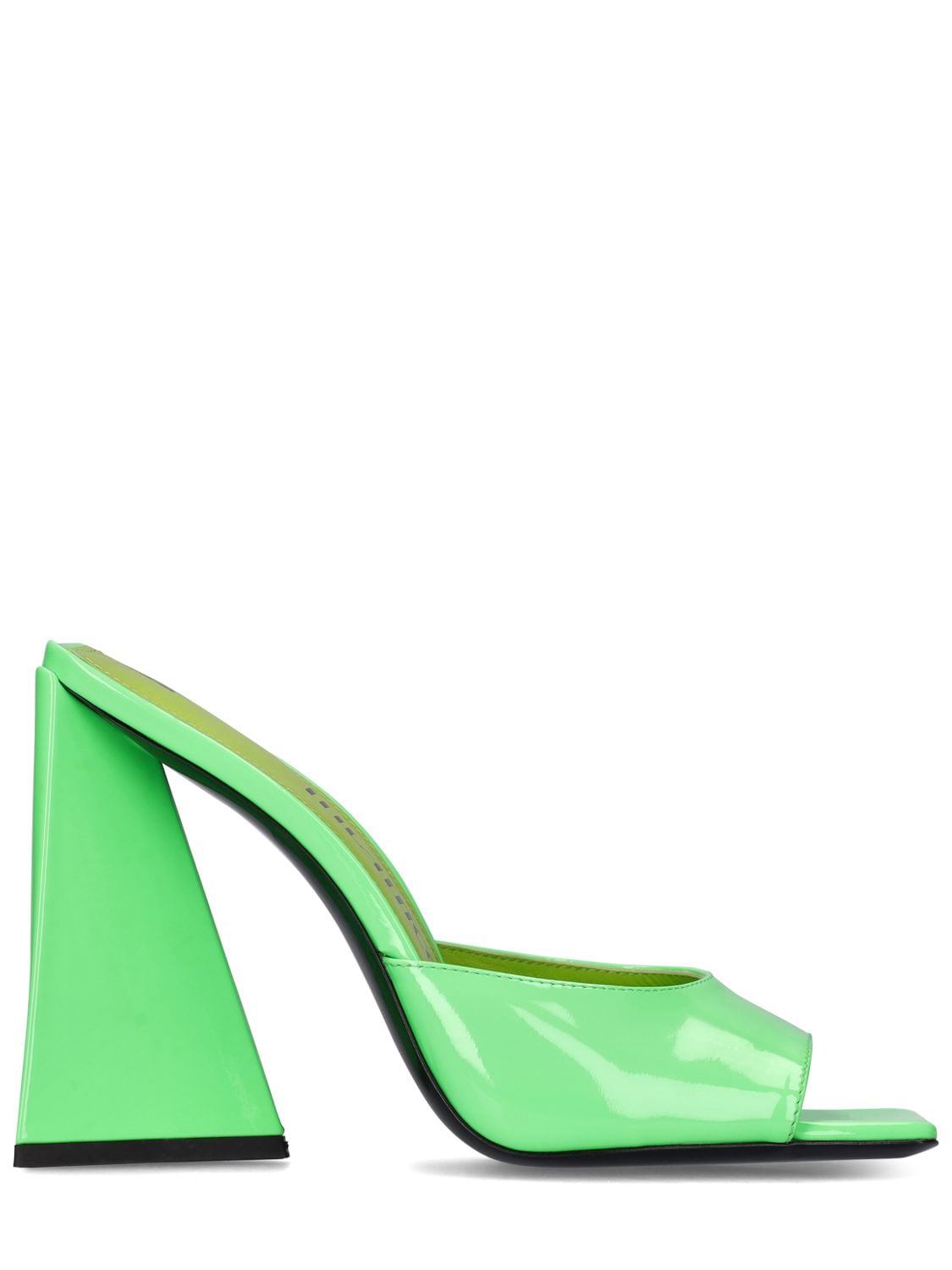 Shop Attico 115mm Devon Patent Leather Mules In Neon Green