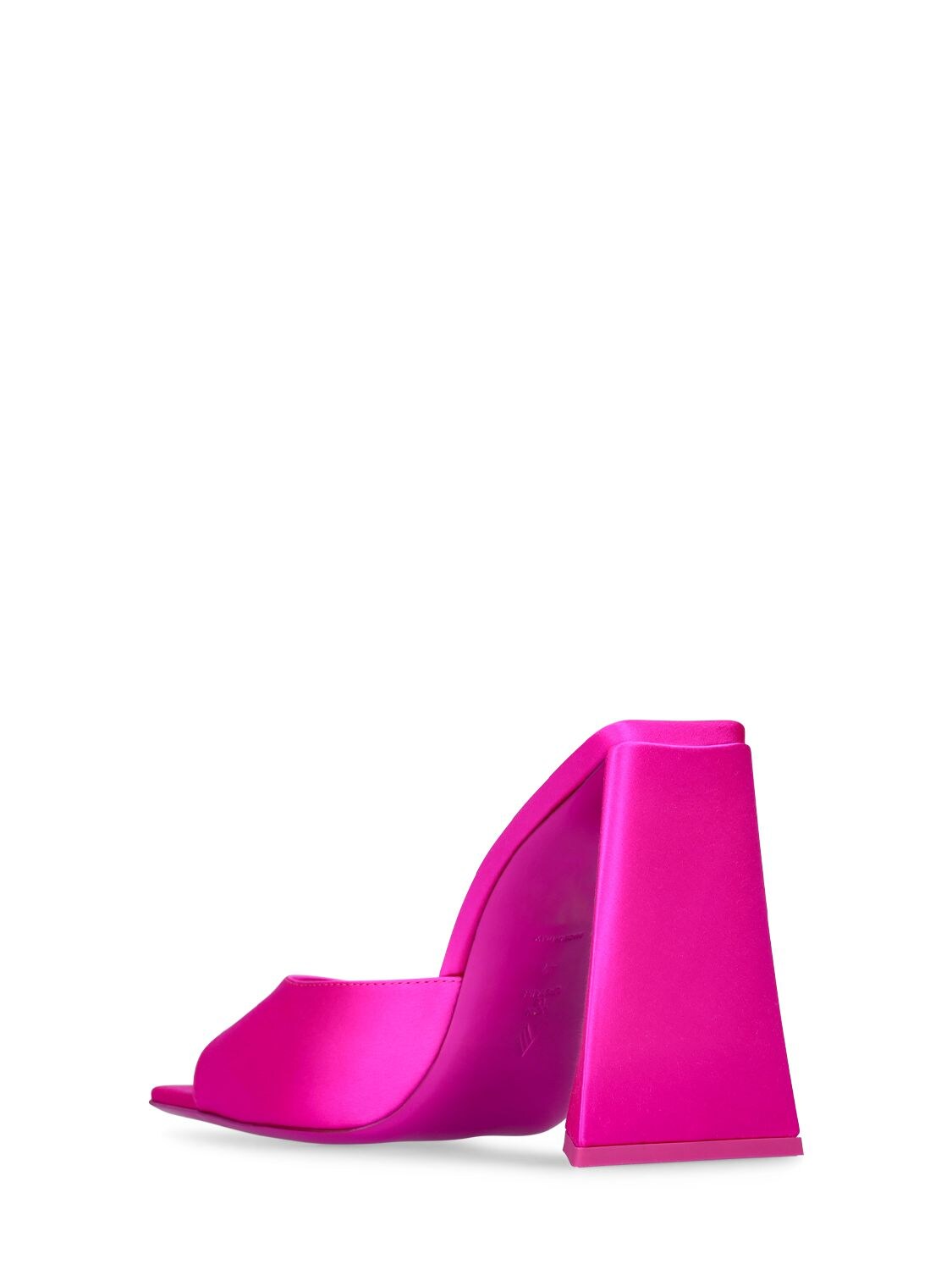 Shop Attico 115mm Devon Satin Mules In Fuchsia