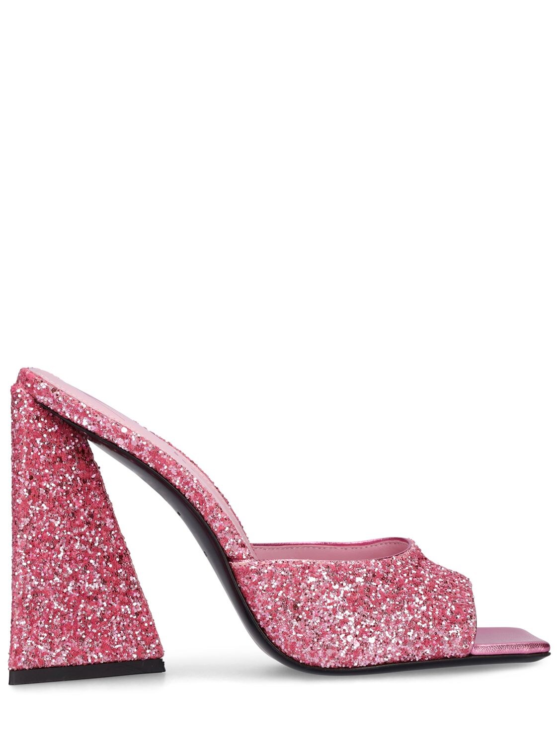 Shop Attico 115mm Devon Glittered Mules In Pink
