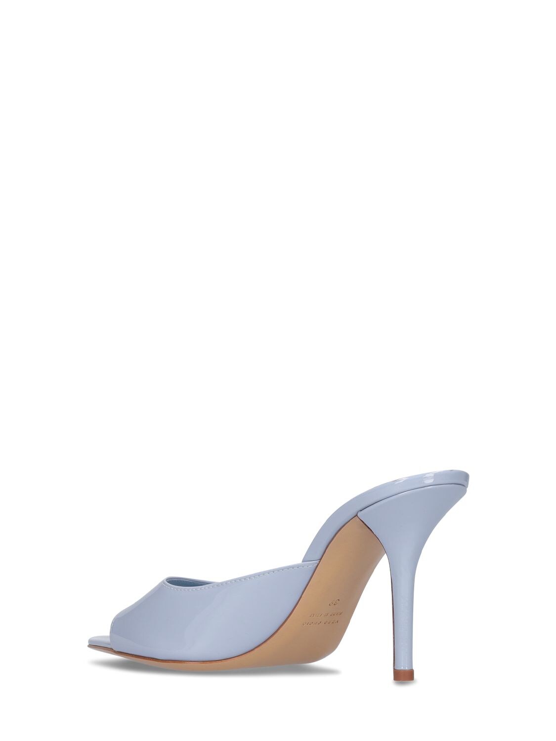 Gia Borghini 90mm Patent Leather Mules In Ice Blue | ModeSens