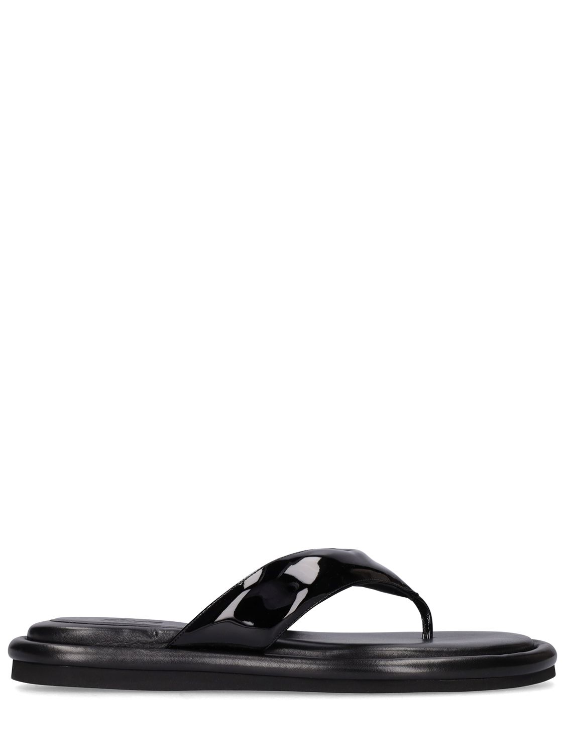 Gia Borghini 20mm Padded Leather Thong Sandals In Black