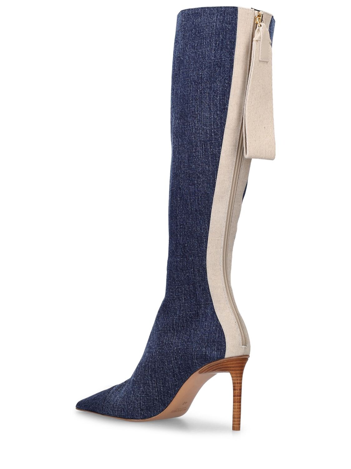 Les Bottes Cordao Denim Boots in Blue - Jacquemus