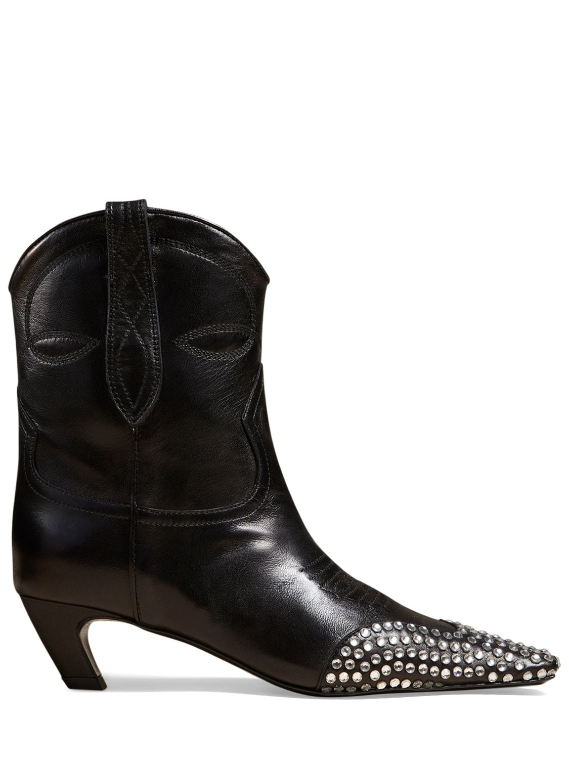 Khaite Women's Dallas Crystal-embellished Leather Ankle Boots In Black