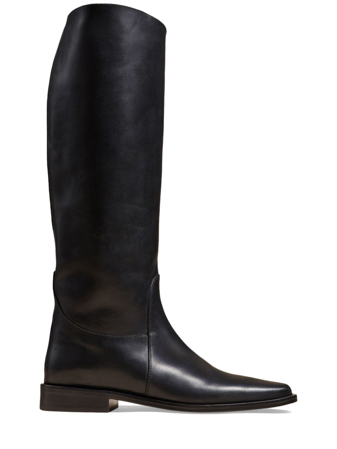 Khaite The Wooster Leather Riding Boots In Black