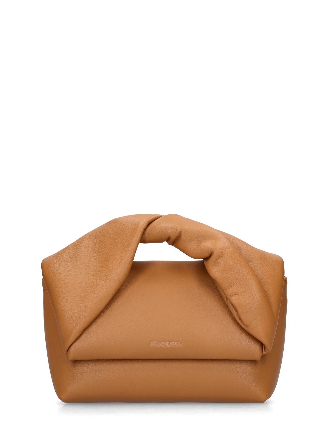 Midi Leather Twister Top Handle Bag