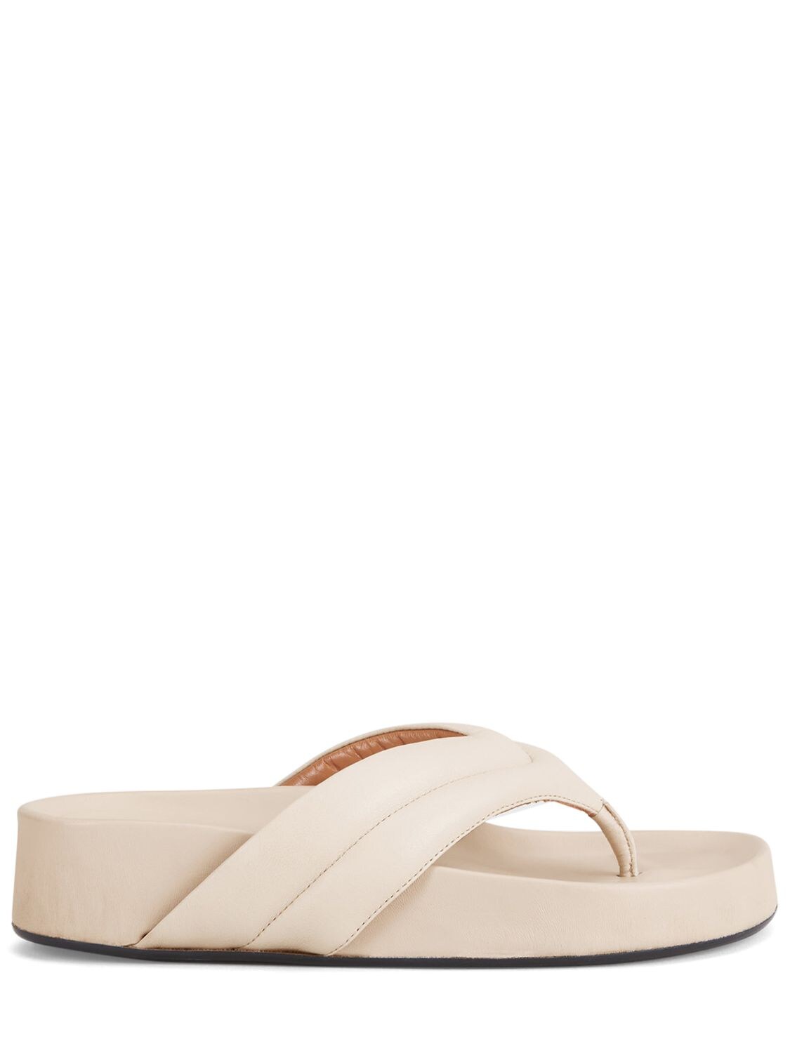 Atp Atelier 20mm Bellano Leather Wedge Sandals In Stone | ModeSens