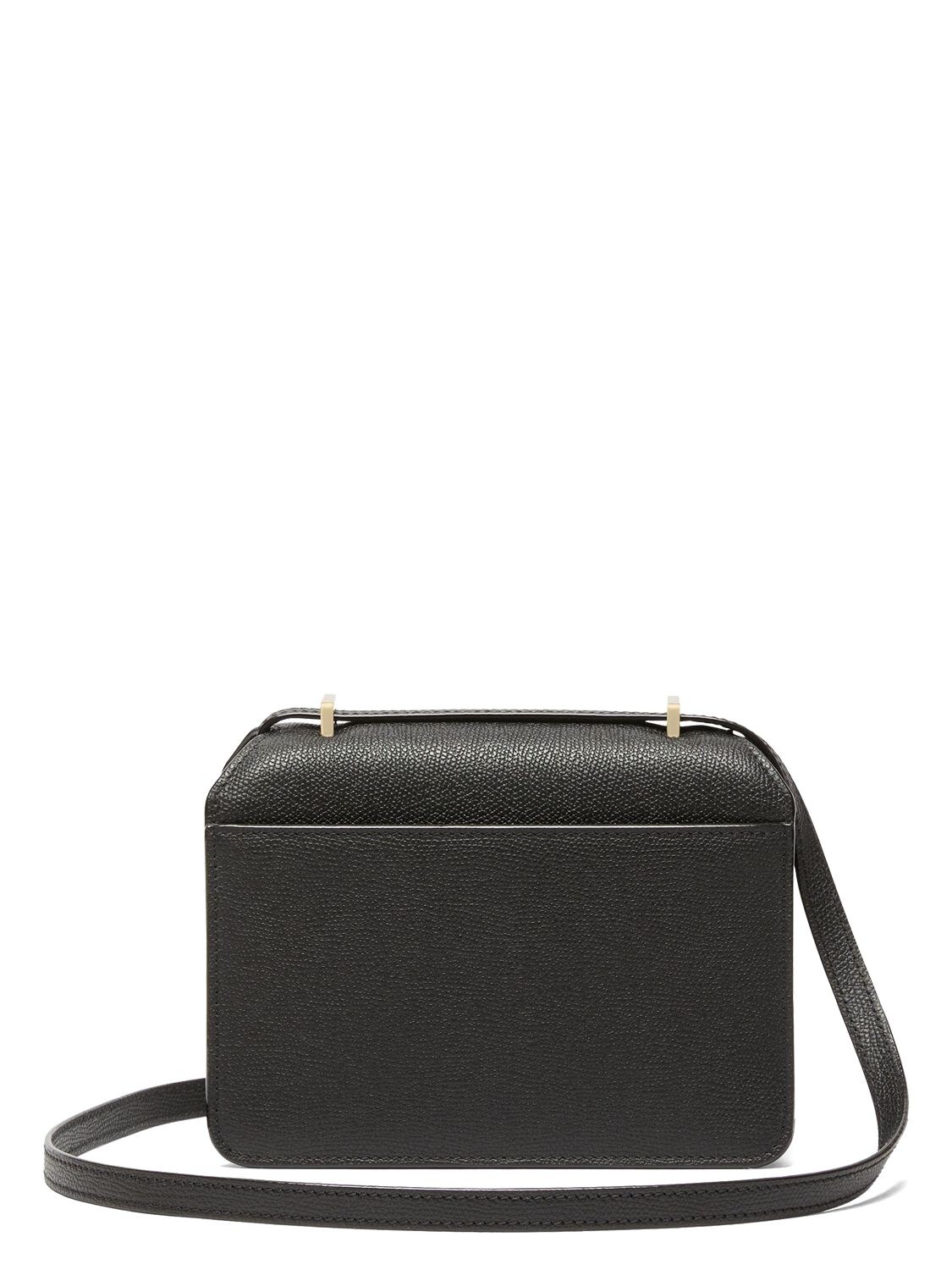 Shop Valextra Small Nolo Leather Shoulder Bag In Black