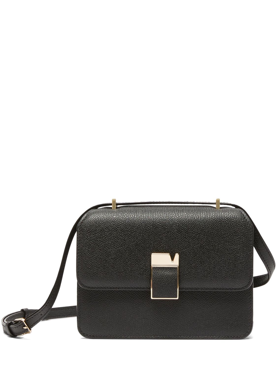 Valextra Small Nolo Leather Shoulder Bag In Black